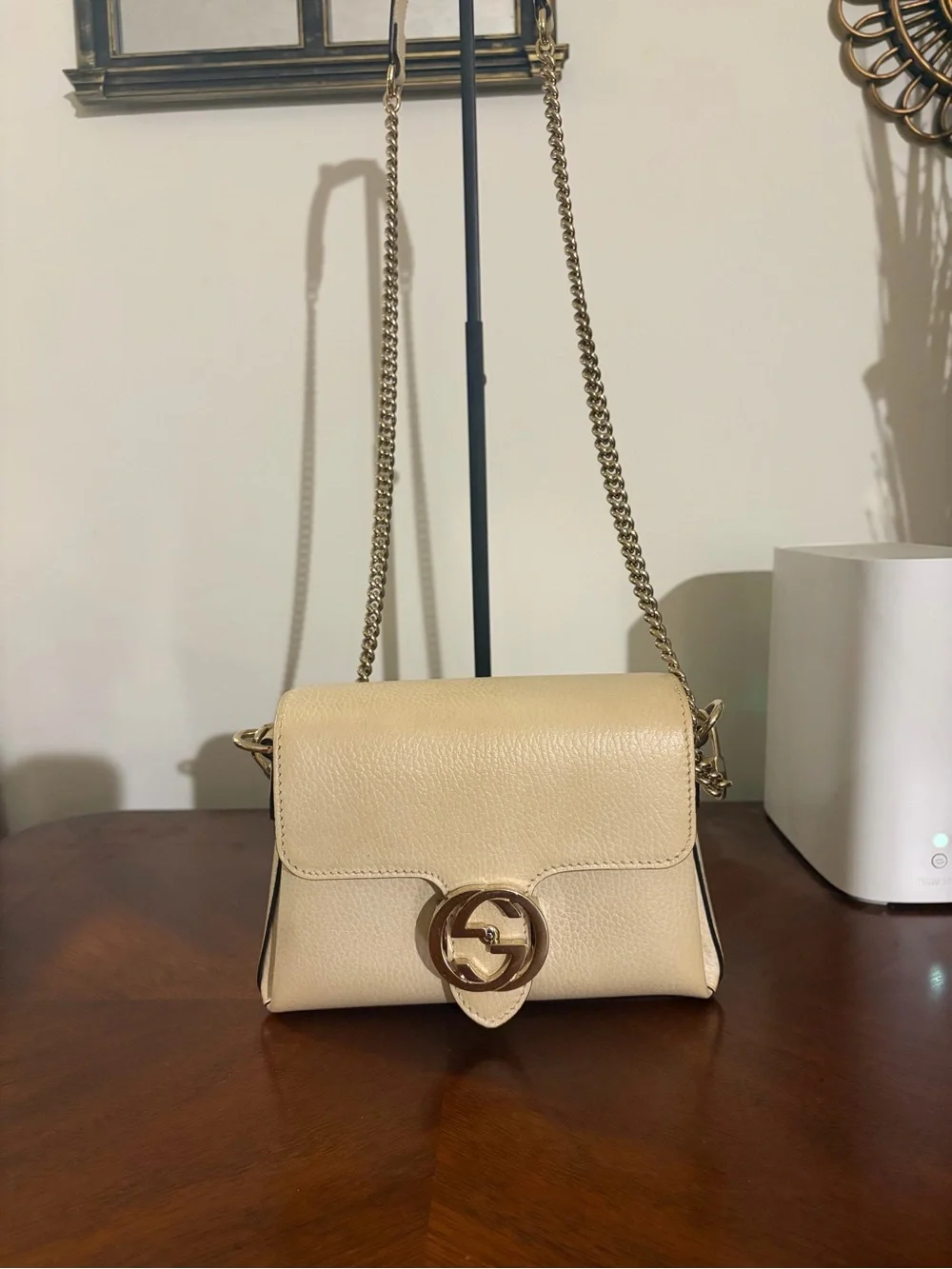 Authentic Gucci Interlocking G Mini Chain Shoulder Bag 607720